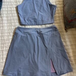 OV lilac court skort and sports bra. Both small